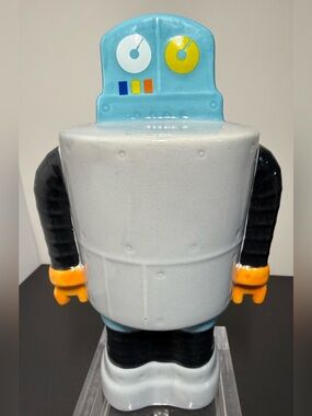 Vintage Target Ceramic Robot Coin Bank - Retro Sci-Fi Decor 8.5”